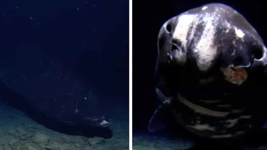 Pacifische slaperhaai ontdekt in de Tonga Trog